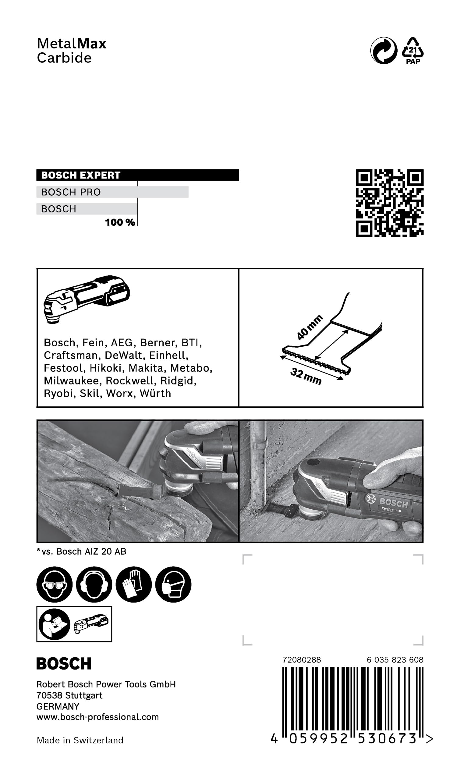 Bosch EXPERT MetalMax AIZ 32 AIT lame métal 1 pièce