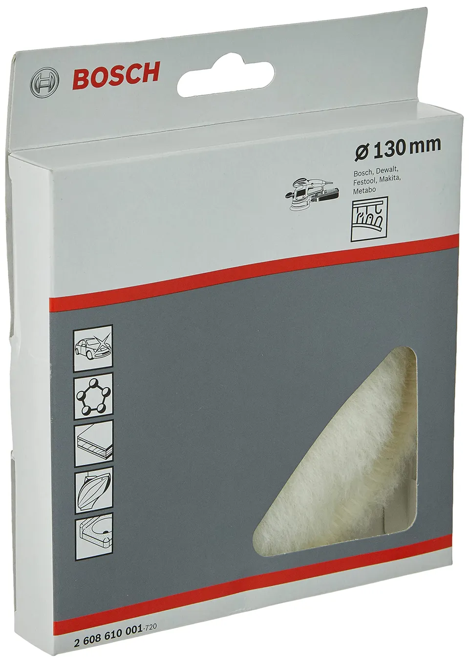 Bosch peau de mouton 130 mm bonnet polissage blanc
