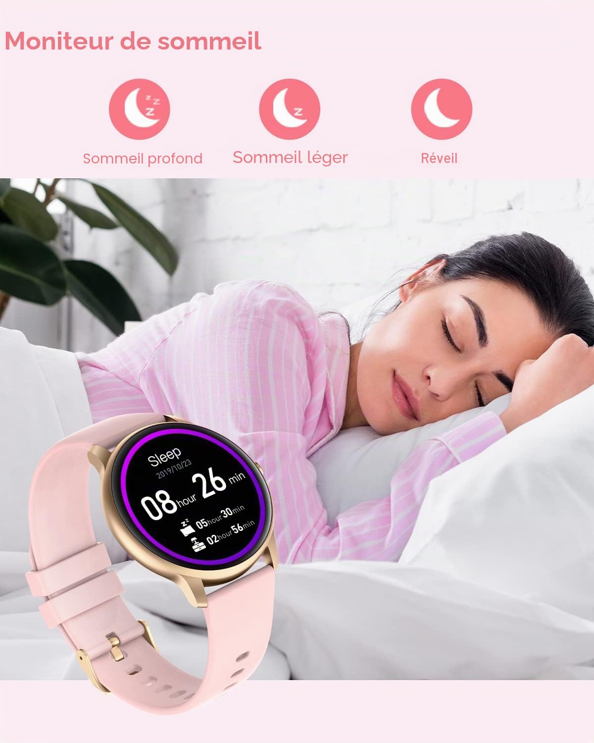 GRV Montres connectées smartwatch sport cardio 1,28" 