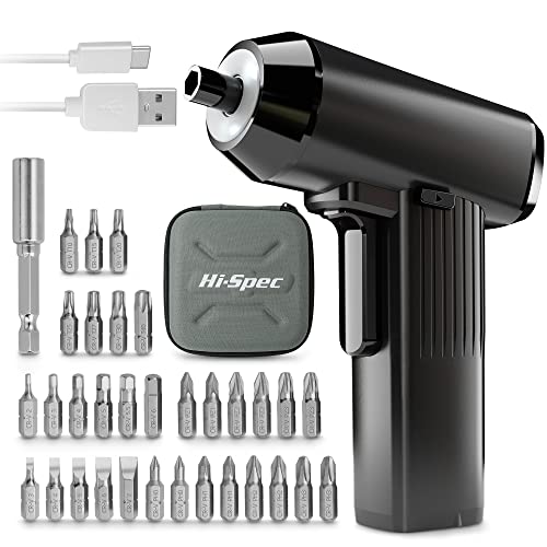 Hi-Spec visseuse sans fil 3,6V noire 33 embouts USB