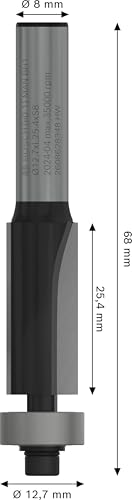 Bosch Fraise à araser 8 mm 12,7x25,4 mm carbure bois
