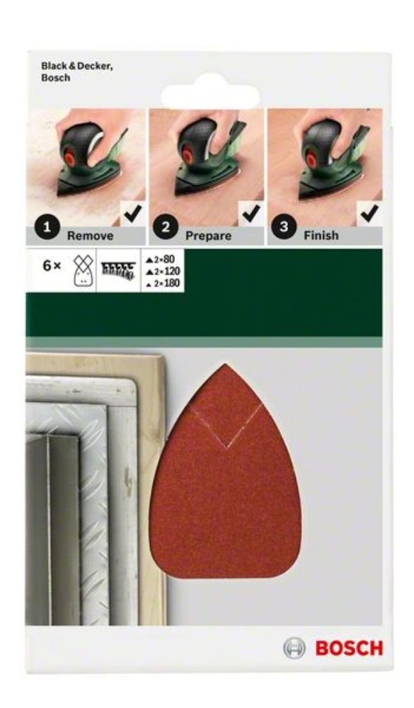 Bosch feuille abrasive ponceuse multi 6 pcs grain 80-180