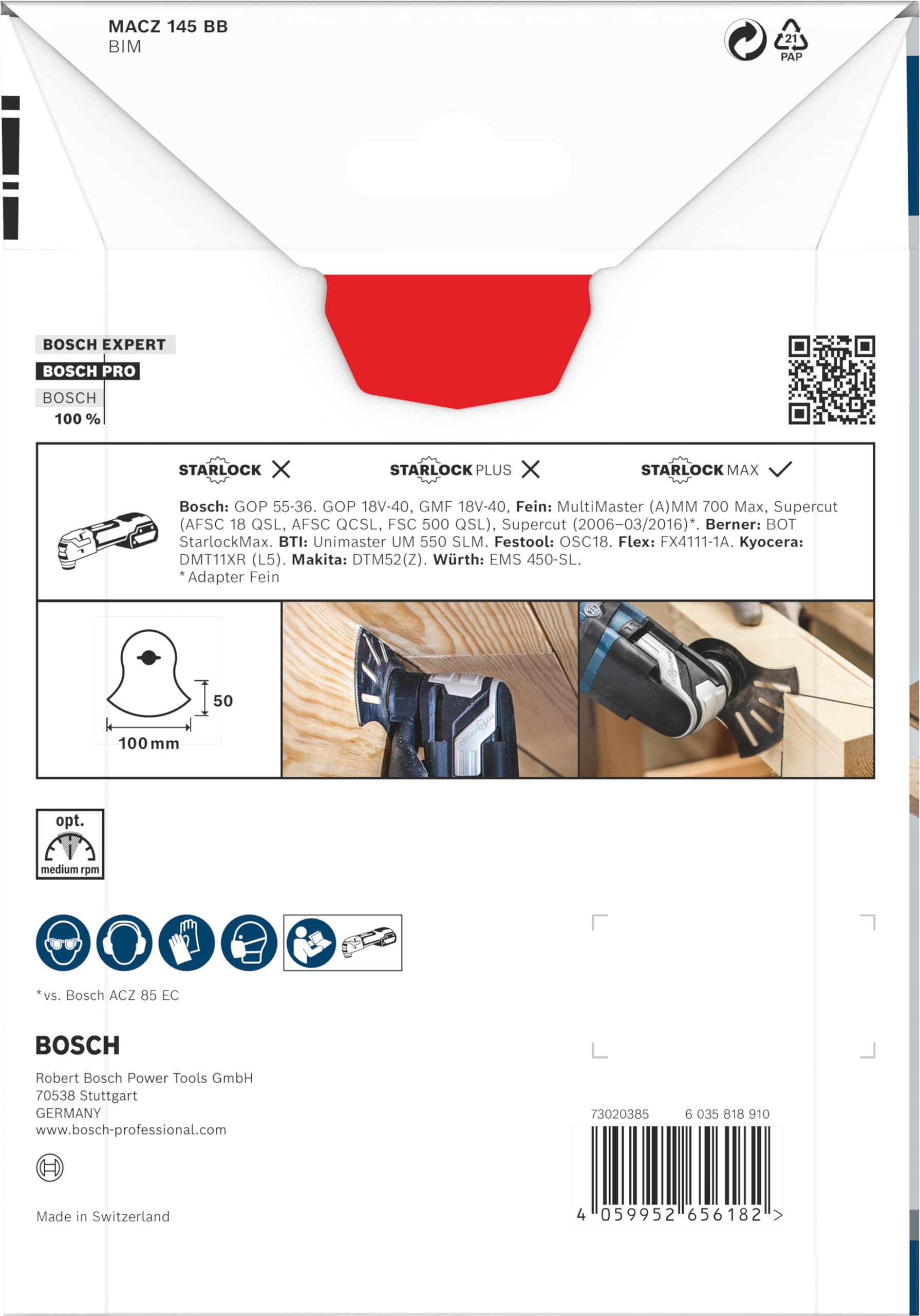 Bosch Pro MACZ 145 BB lame multifonction bois Nouvelle Version