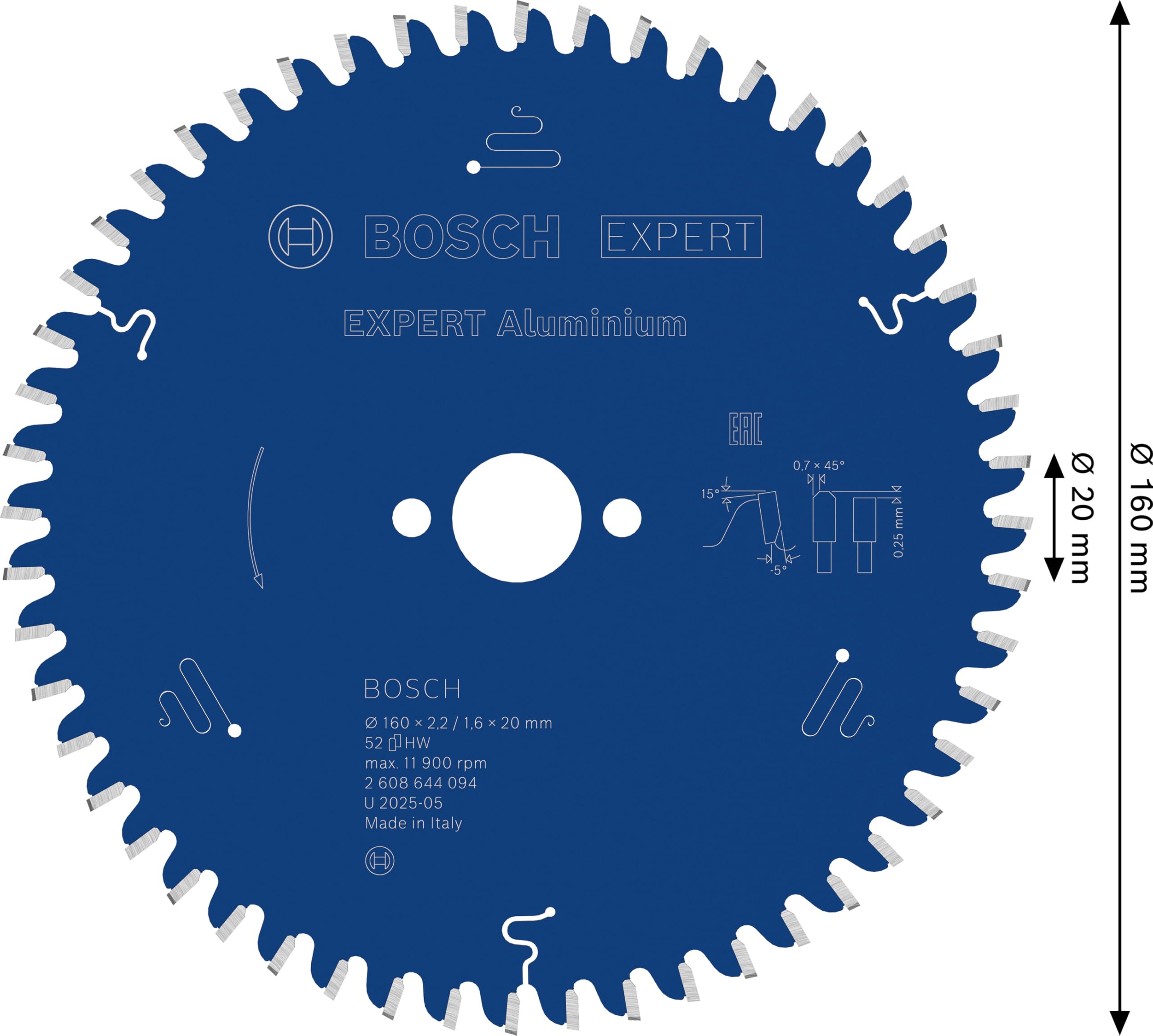 Bosch Expert Aluminium 160 mm lame scie circulaire 52 dents