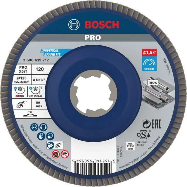 Bosch PRO X571 Plateau à lamelles 125 mm grain 120