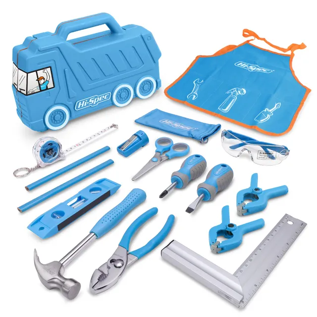 Hi-Spec KIDS Series mallette camion bleue 17 pièces