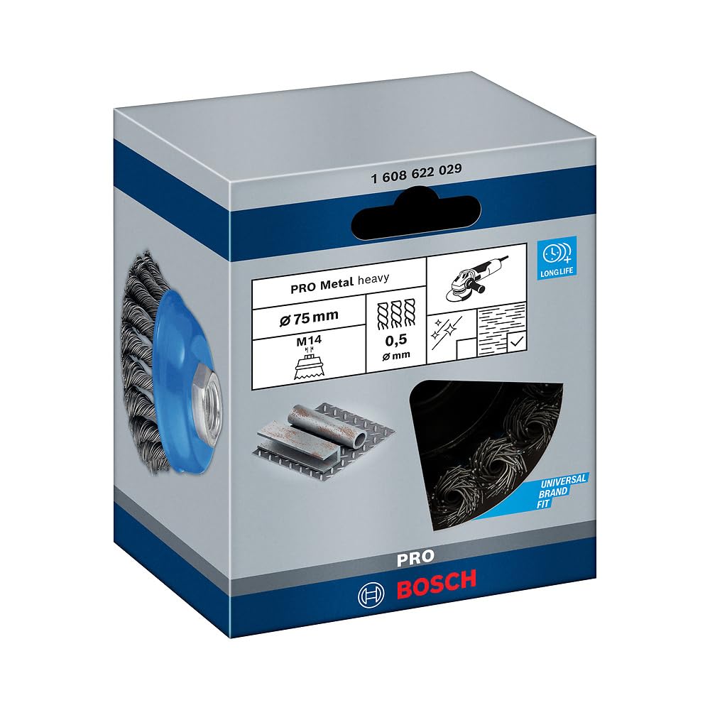 Bosch Pro Steel brosse boisseau acier 75 mm M14
