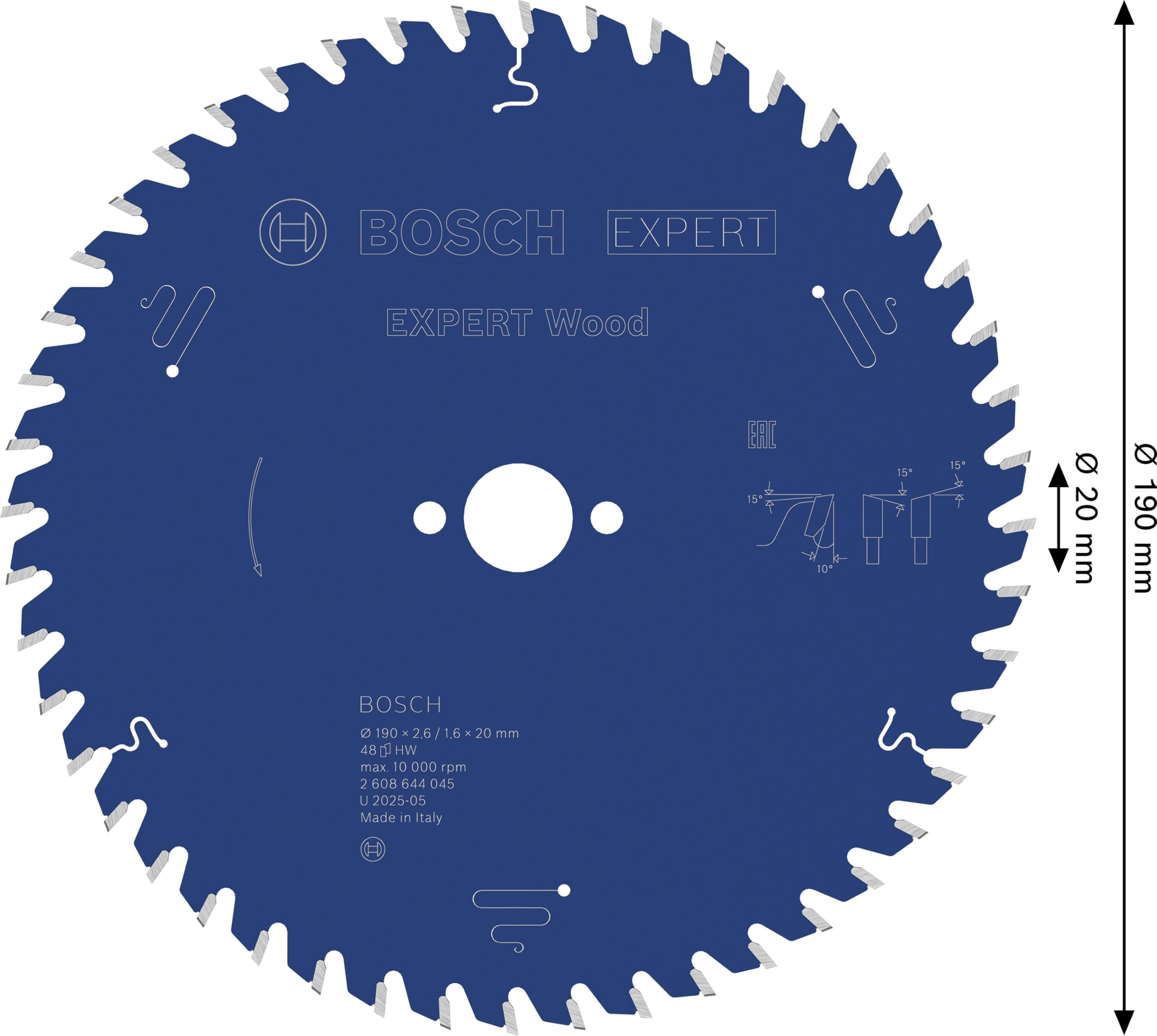 Bosch Expert lame scie circulaire bois 190x20 48 dents