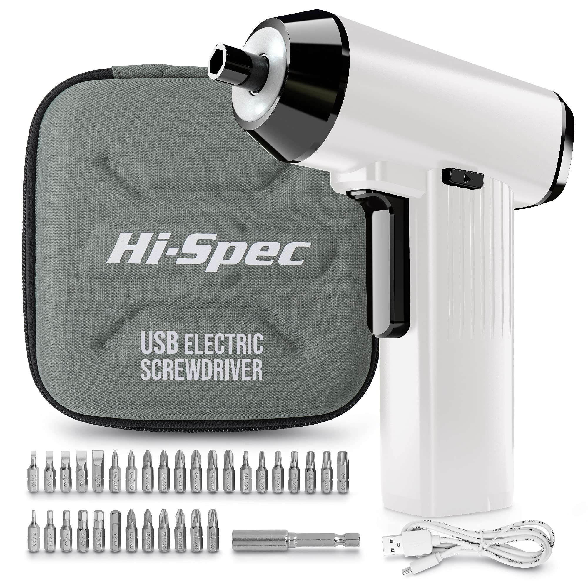Hi-Spec visseuse sans fil 3,6V 33 embouts USB housse
