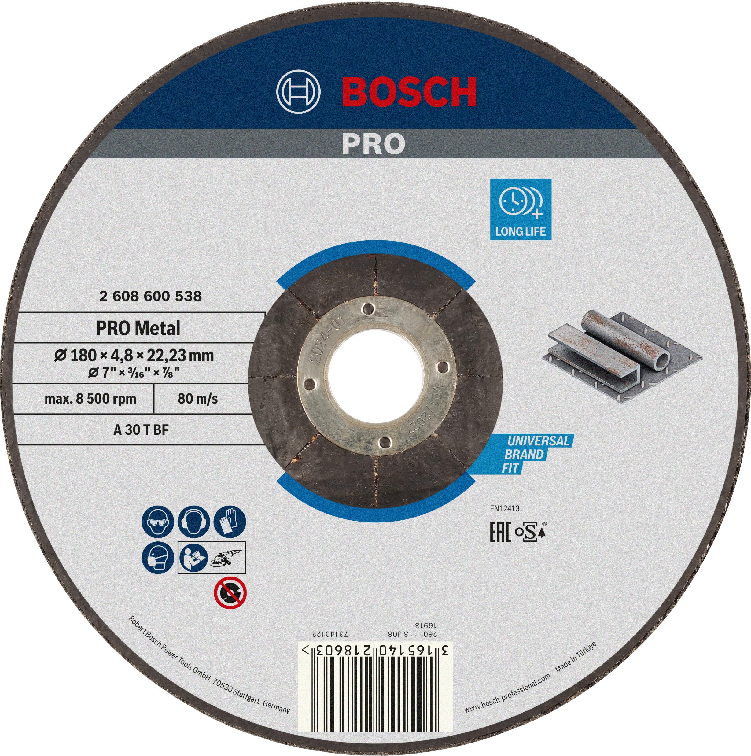 Bosch Abrasifs PRO Metal disque abrasif 150 mm acier