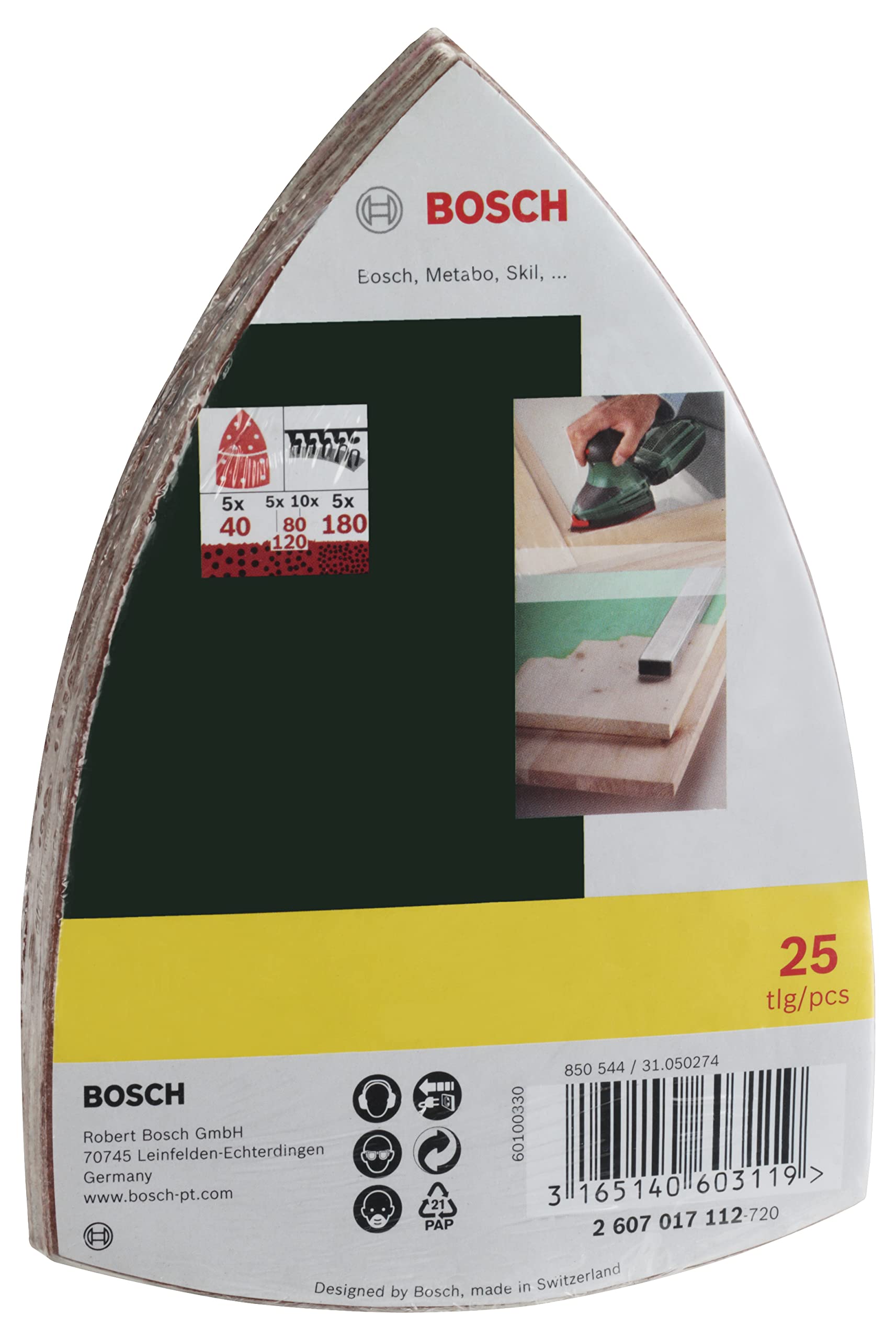 Bosch Abrasifs 25x Disques abrasifs 102x62 mm grains 40-180