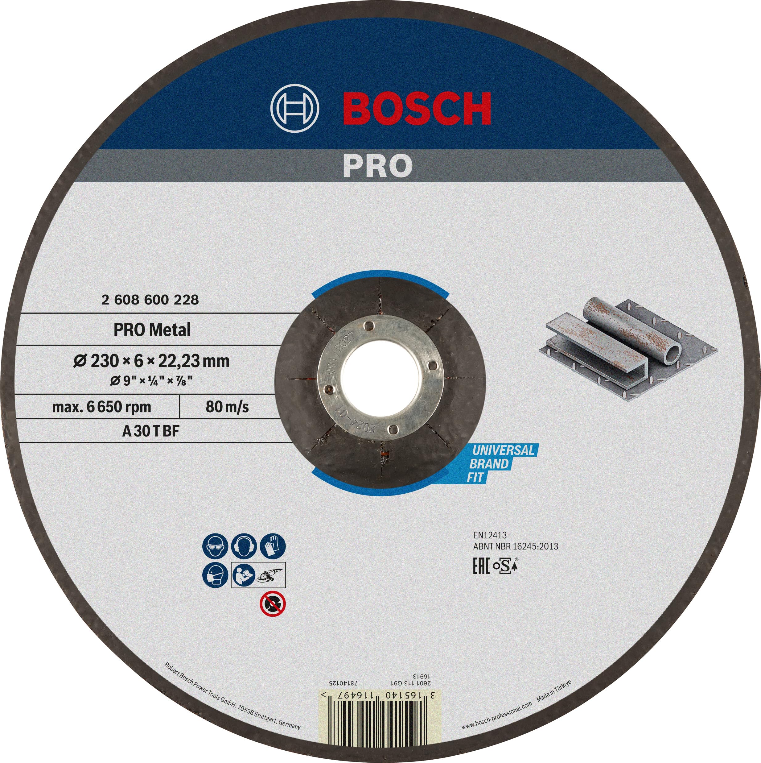 Bosch PRO Metal Disque à meuler 125x6x22,23 mm acier
