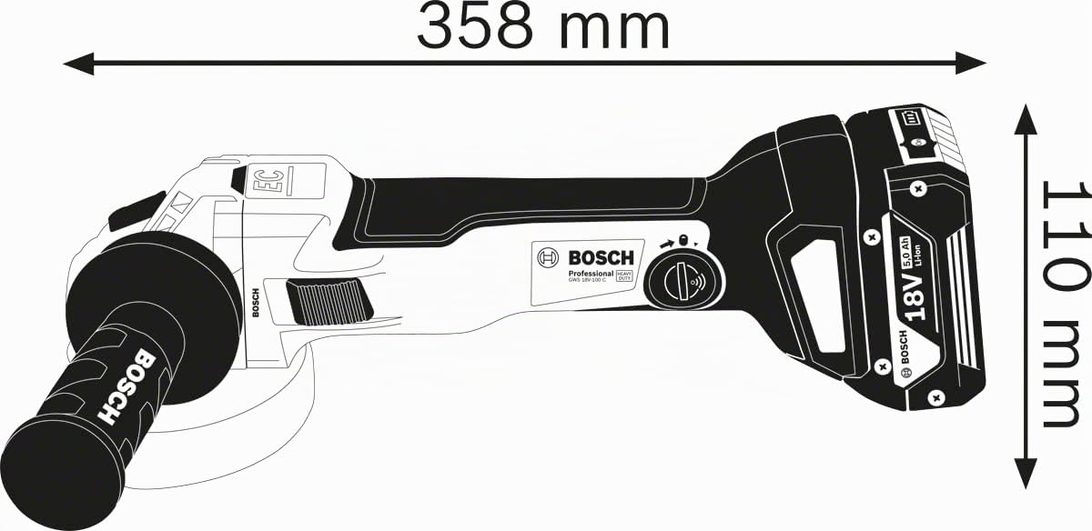 Bosch GWS 18V-10 meuleuse angulaire 125 mm 2x5,0 Ah