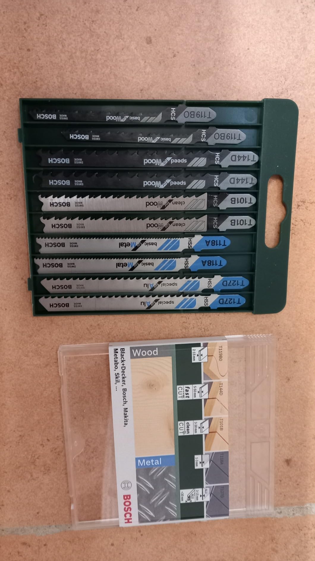 Bosch Wood and Metal Jeu lames scie sauteuse 10 pièces