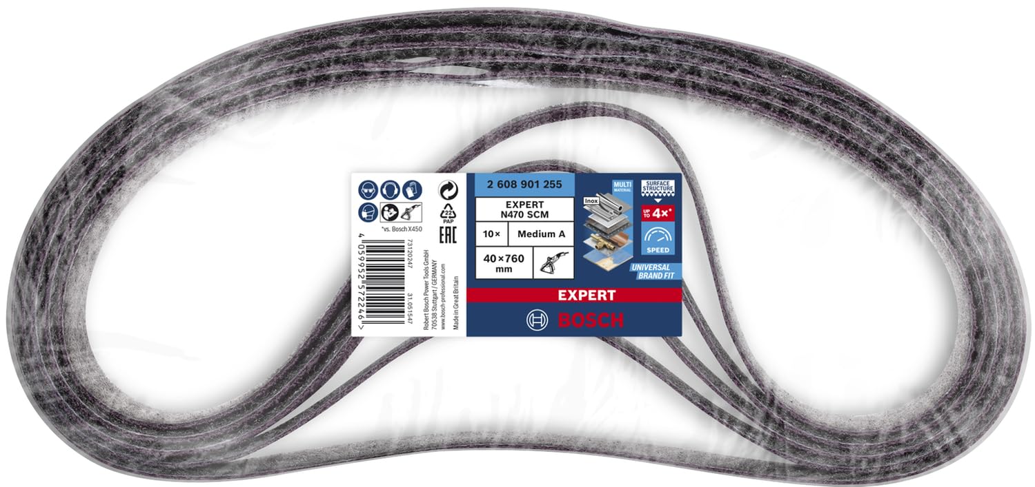 Bosch Expert N470 bande abrasive 40x760 grain moyen x10 métal