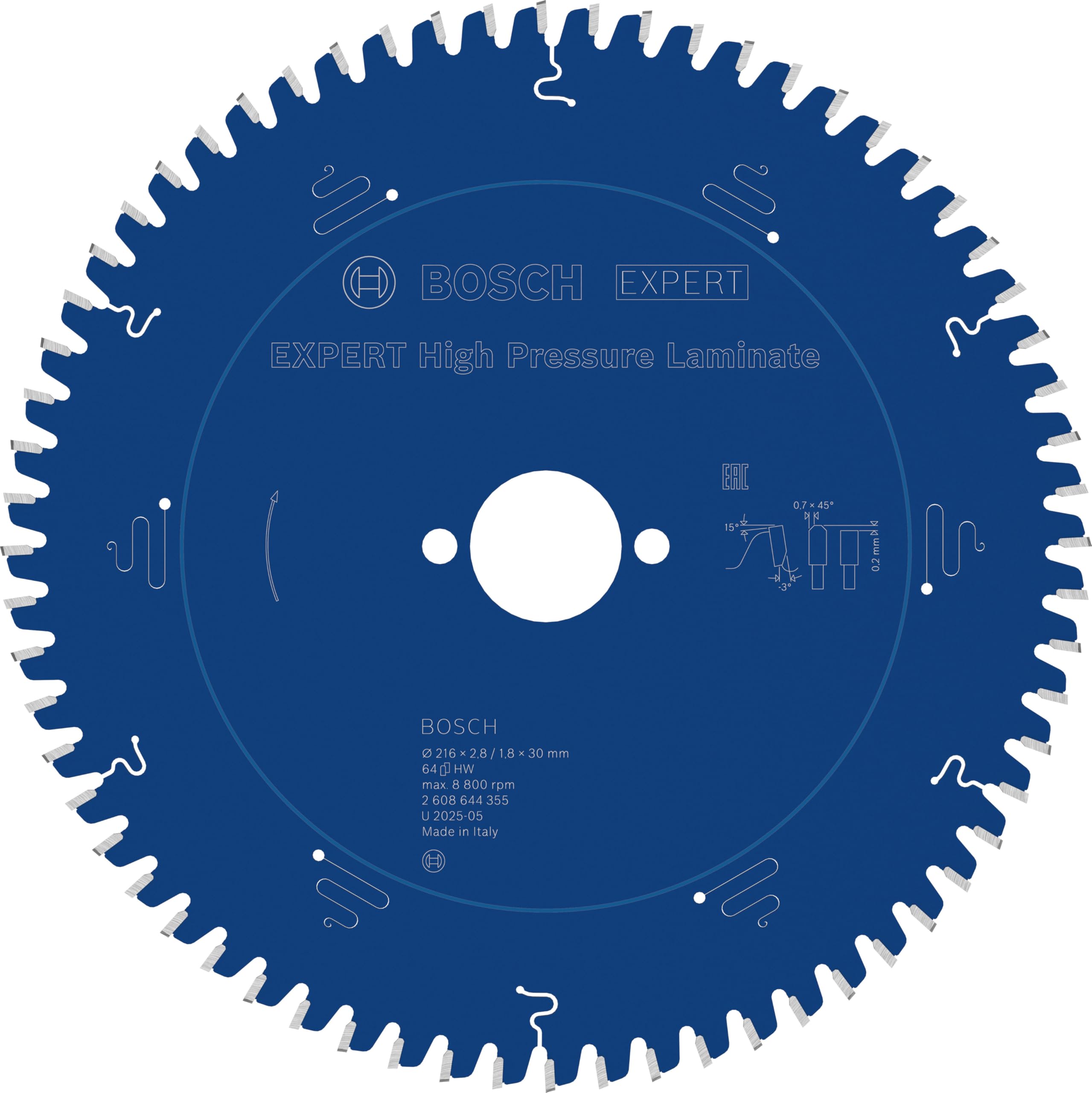 Bosch EXPERT lame scie 216x30 mm 64 dents stratifié