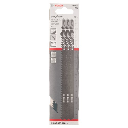 Bosch T744D Lames Scie Sauteuse Speed Wood 180 mm 3 pcs