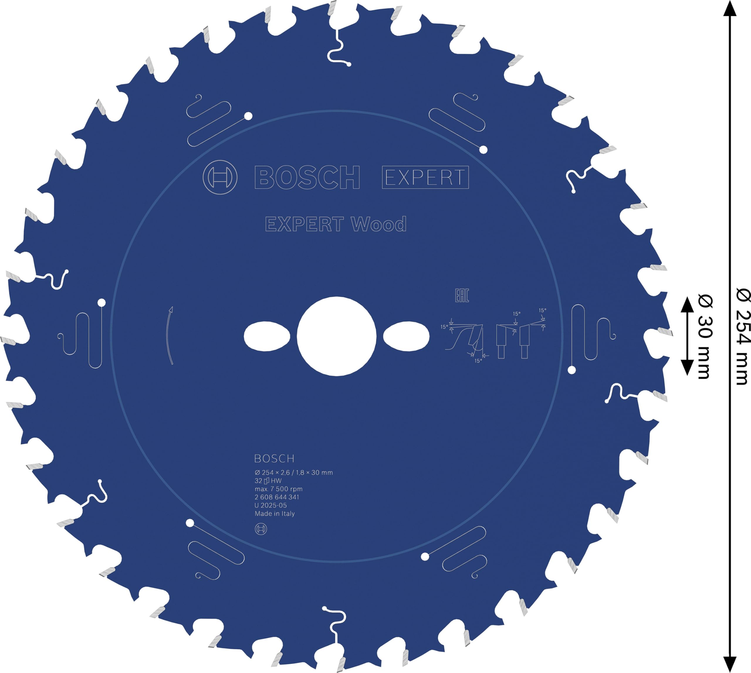 Bosch EXPERT Wood lame circulaire 254x30 mm T32
