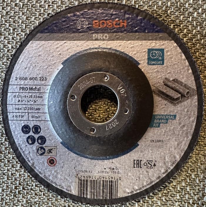 Bosch PRO Metal Disque à meuler 125x6x22,23 mm acier