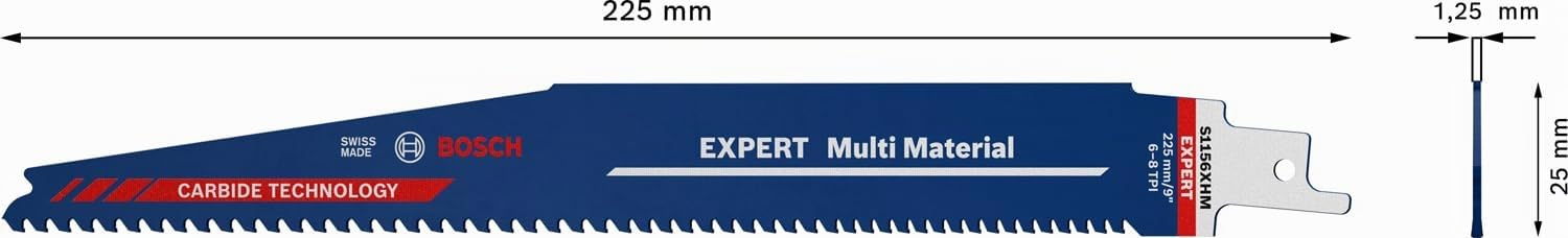 Bosch Expert S1156XHM lame scie sabre 225 mm carbure