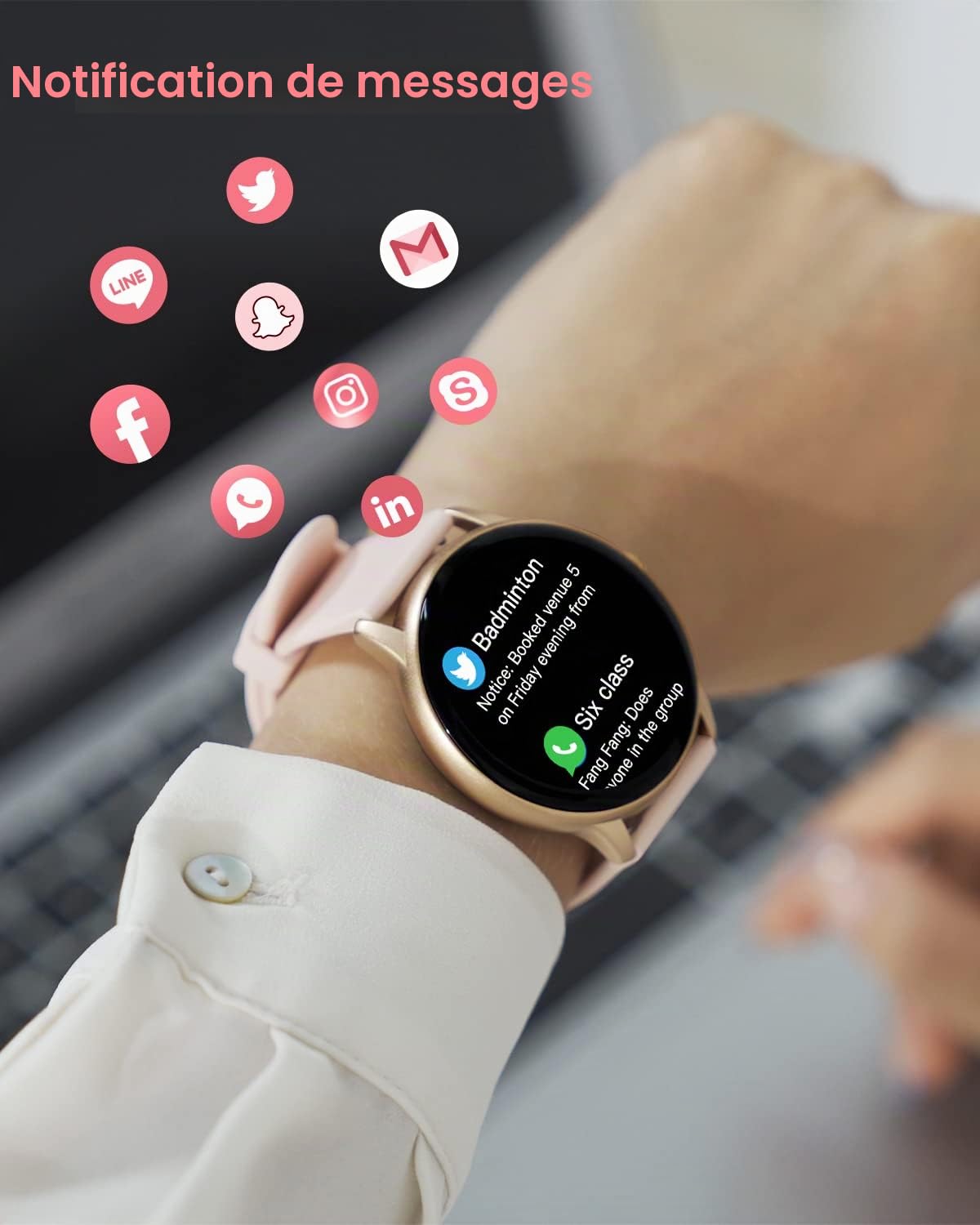 GRV Montres connectées smartwatch sport cardio 1,28" 