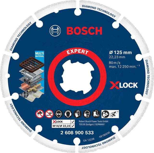 Bosch EXPERT Disque diamant métal X-LOCK 125 mm fonte acier