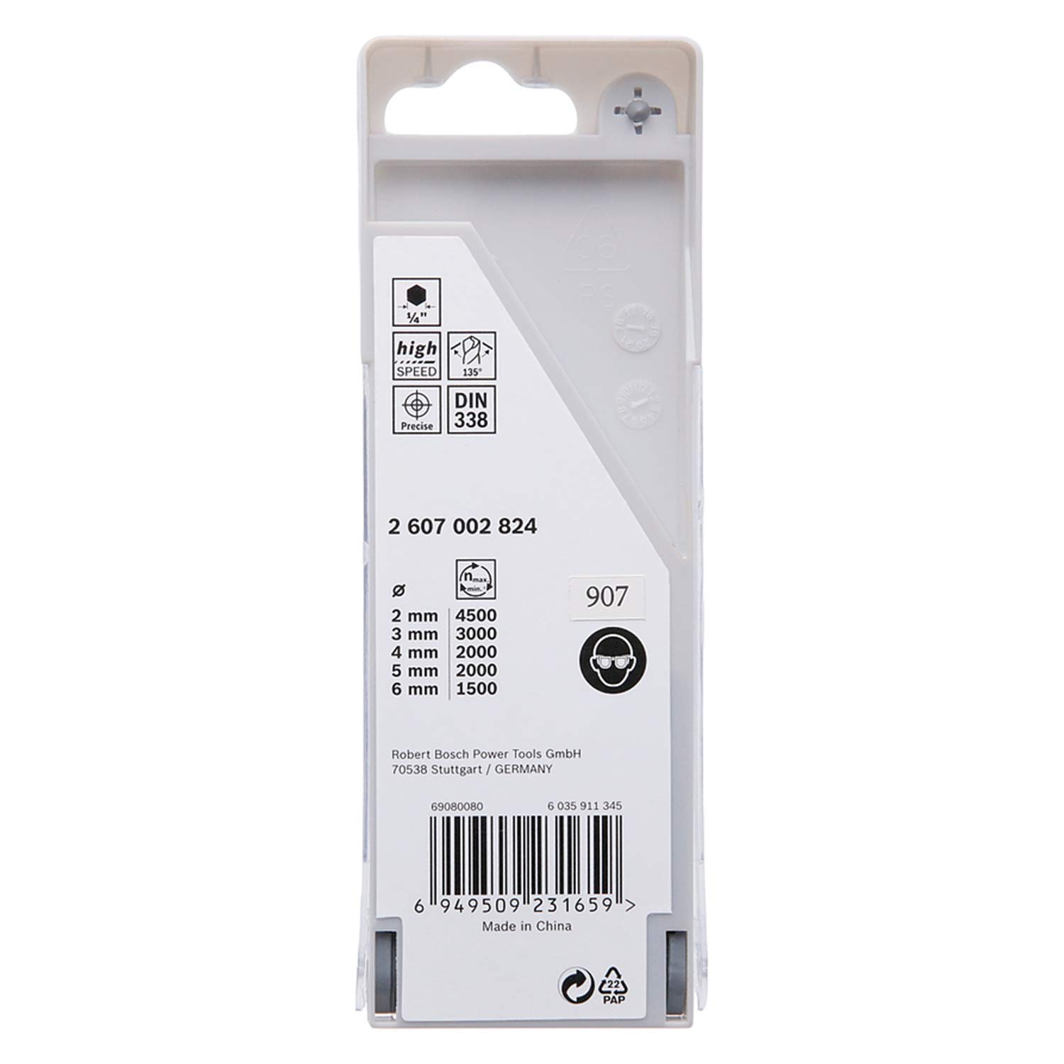 Bosch PointTeQ Jeu forets métal 2-6 mm x5 queue 1/4