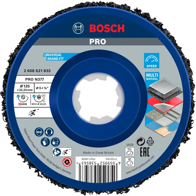 Bosch PRO N377 disque nettoyage 125 mm multi-matériau