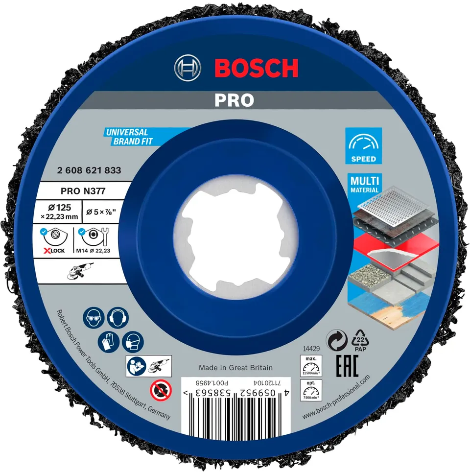 Bosch PRO N377 disque nettoyage 125 mm multi-matériau