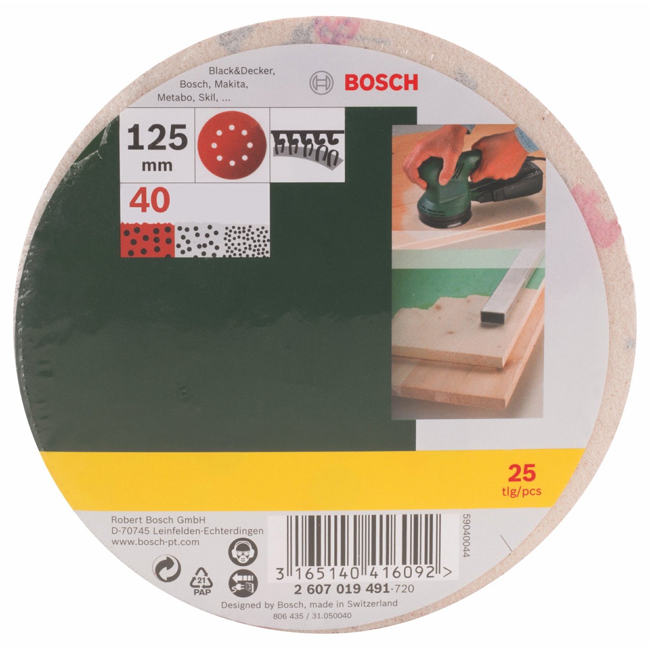 Bosch Abrasifs 25 disques excentrique 125 mm grain 80