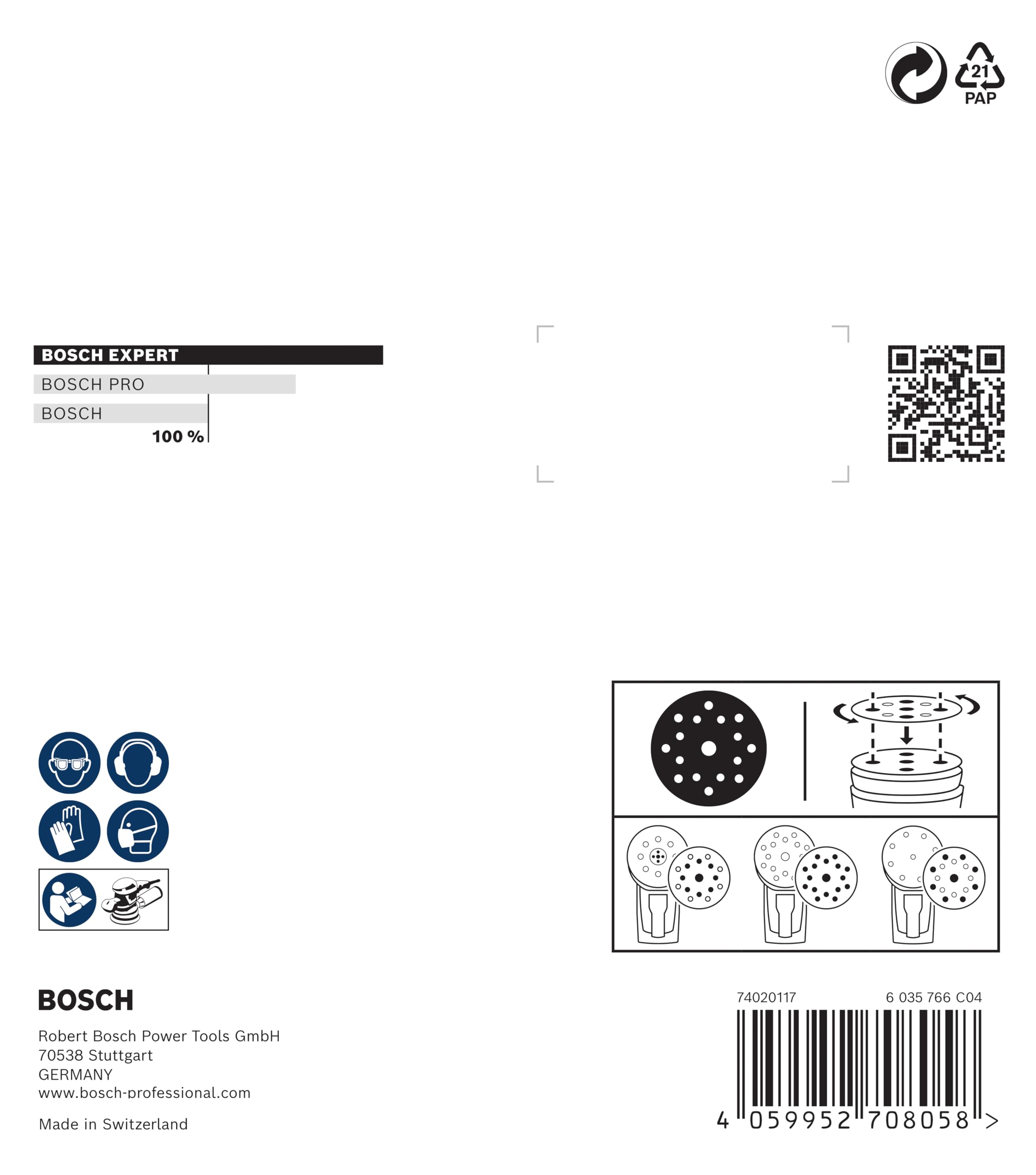 Bosch EXPERT O780 disques film 125 mm grains 80-180 x9