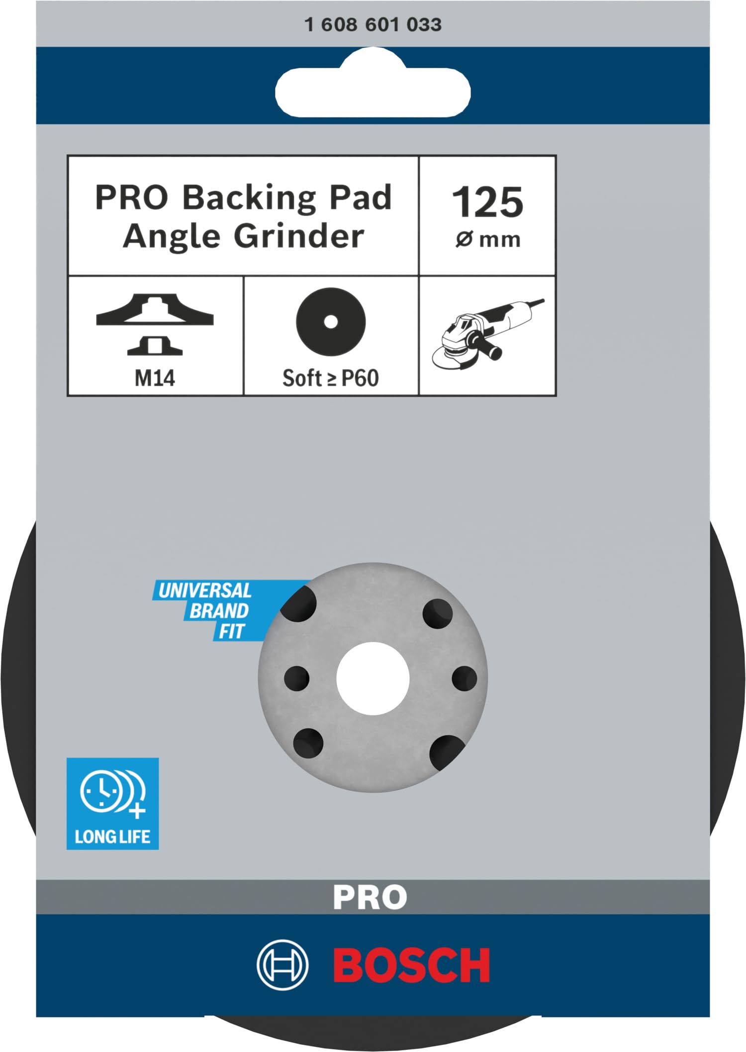 Bosch Abrasifs plateau ponçage 125 mm M14 gris