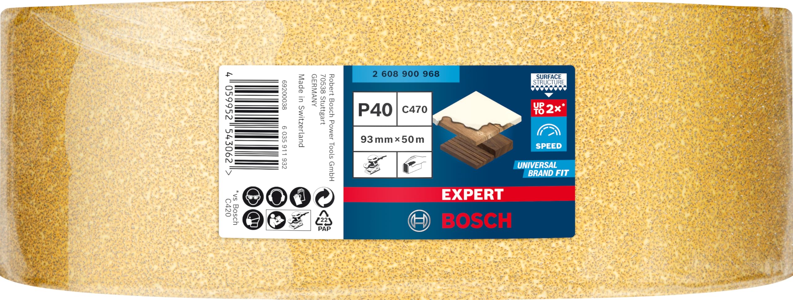 Bosch Expert C470 rouleau abrasif 93mm 50m G40 décapage