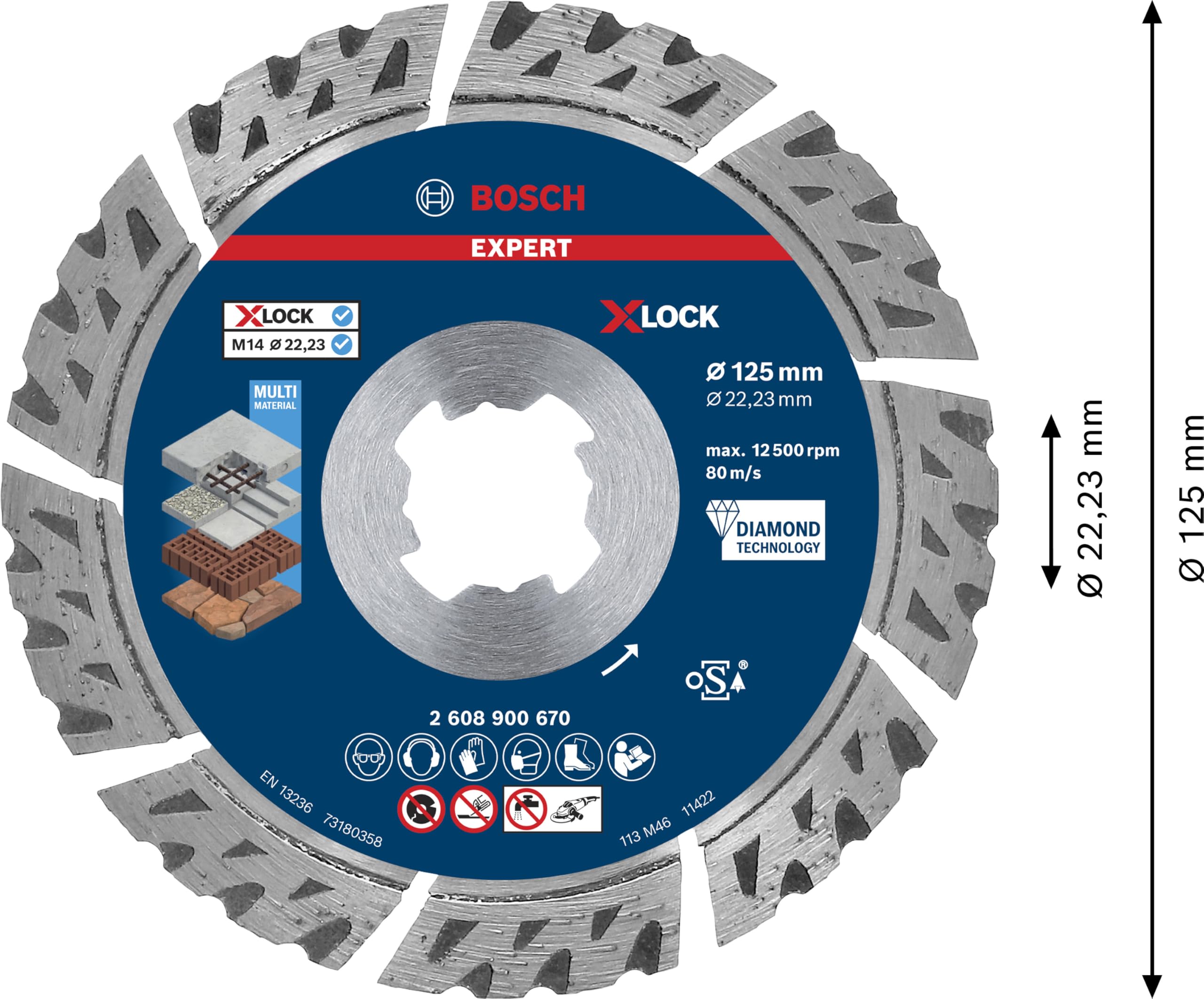 Bosch EXPERT Disque Diamant 125mm MultiMaterial X-Lock