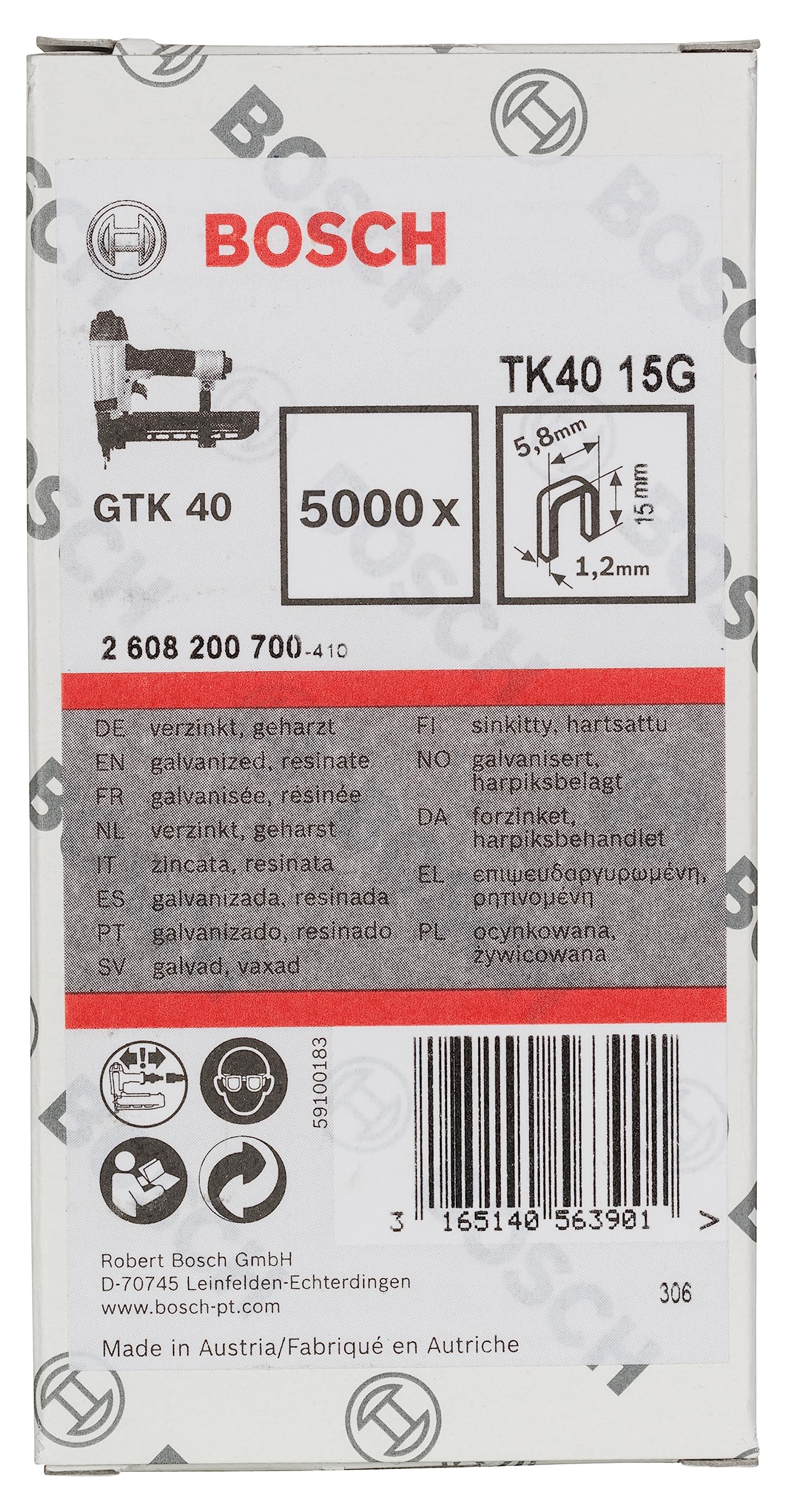 Bosch PRO NC18 agrafes à tête étroite 35 mm lot 5000