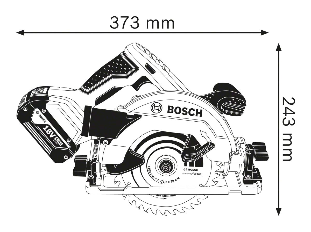 Bosch GKS 18V-57G scie circulaire 165 mm 18V 2x5,0 Ah