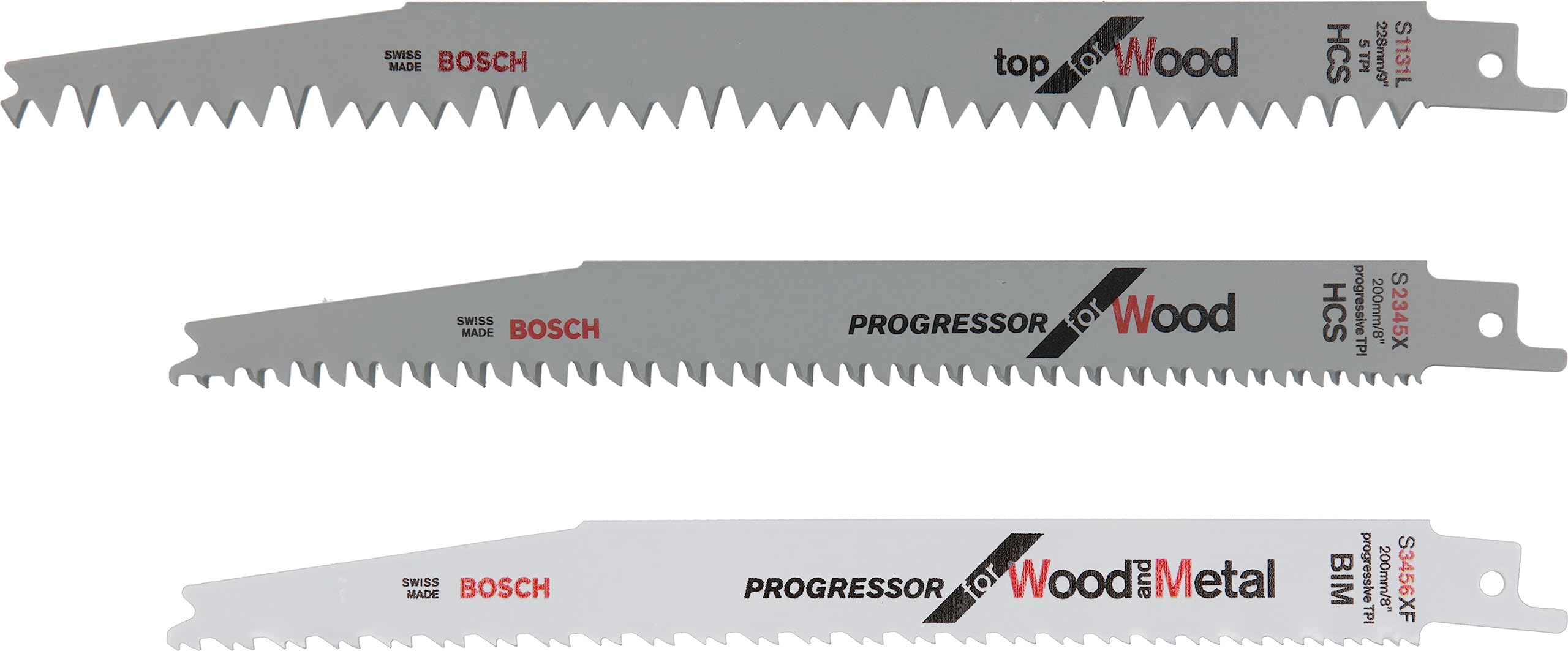 Bosch S3456XF/S2345X/S1131L lot 3 lames sabre bois métal