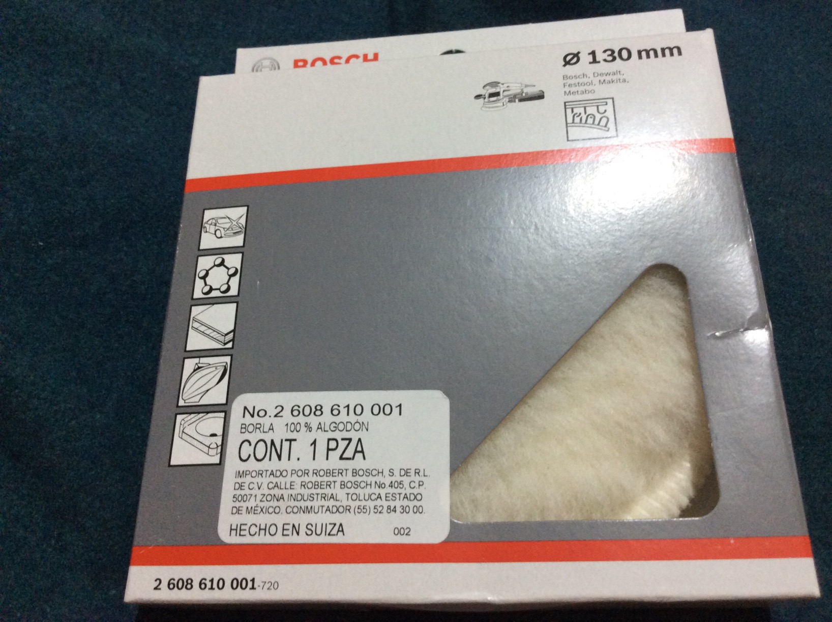 Bosch peau de mouton 130 mm bonnet polissage blanc