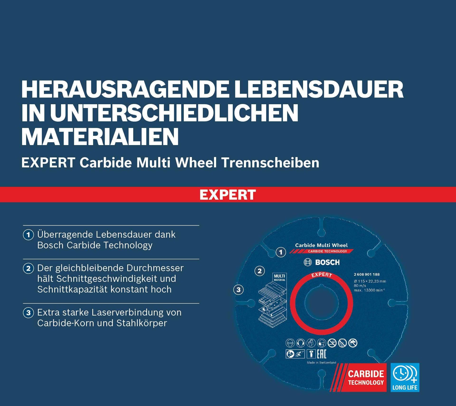 Bosch Expert disque carbure MultiWheel 125mm