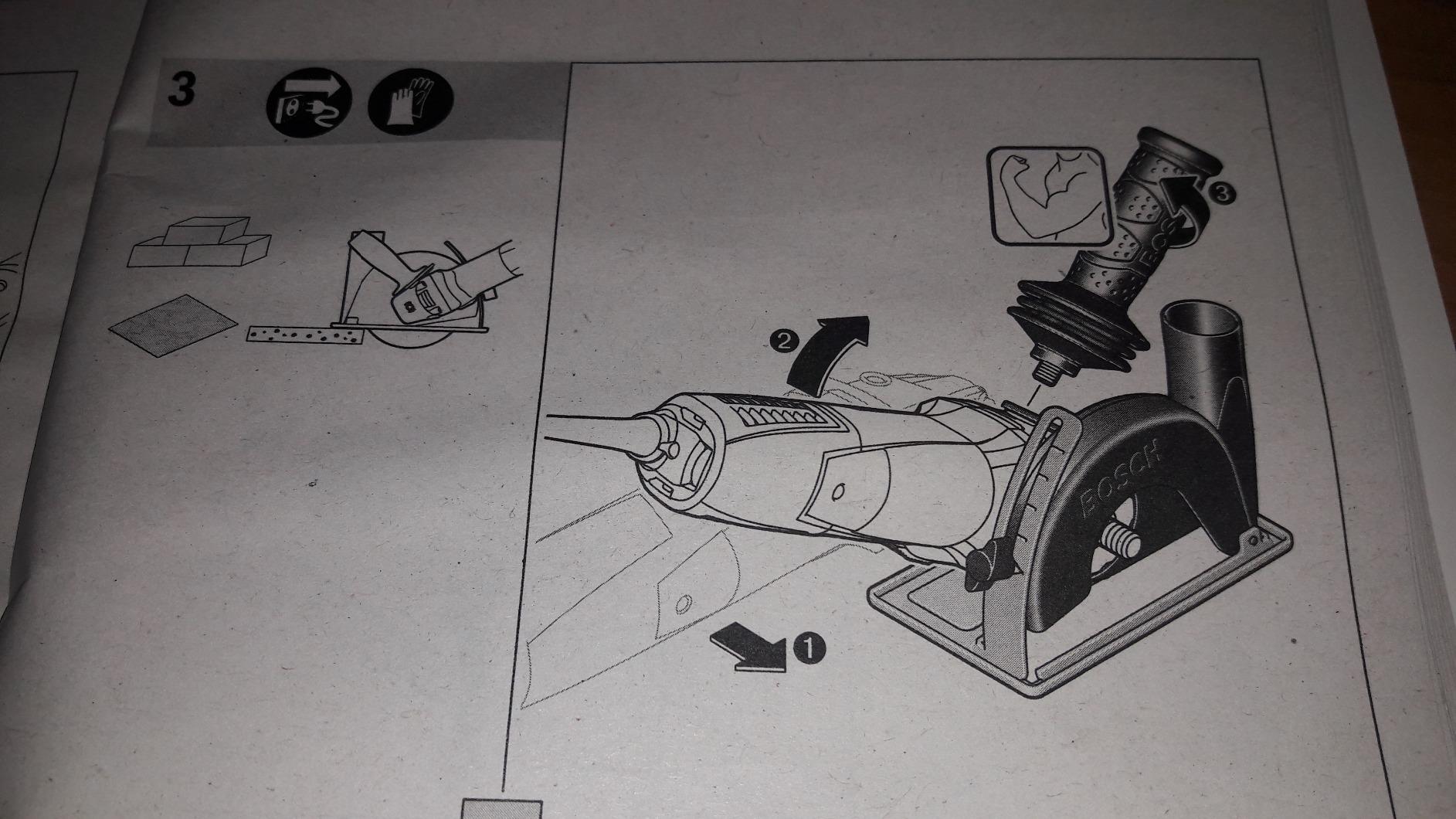 Bosch Glissières guidage raccord aspiration 115 mm meuleuse