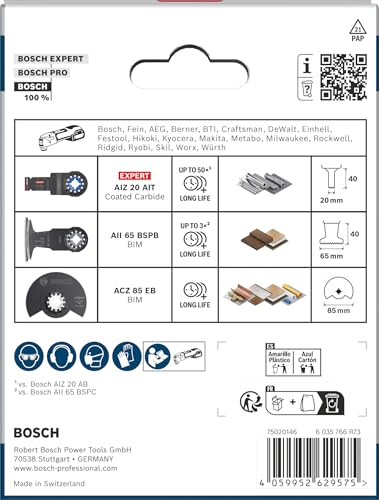 Bosch Starlock lot 3 lames multi-outil bois dur métal