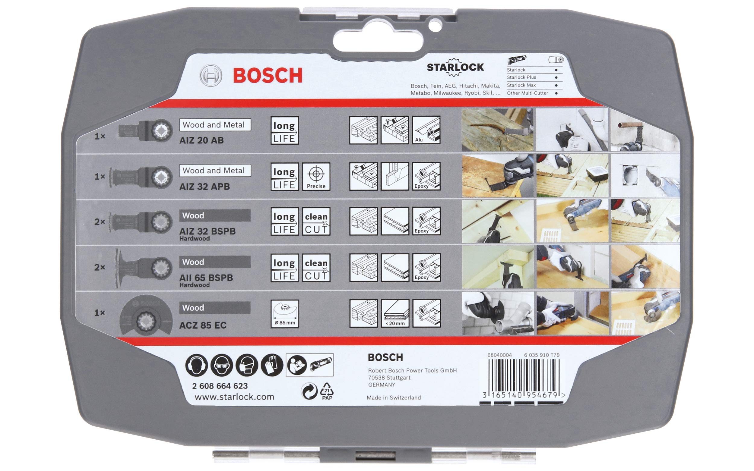 Bosch Accessoires 2608664623 Coffret 6 Lames Starlock Bois Métal