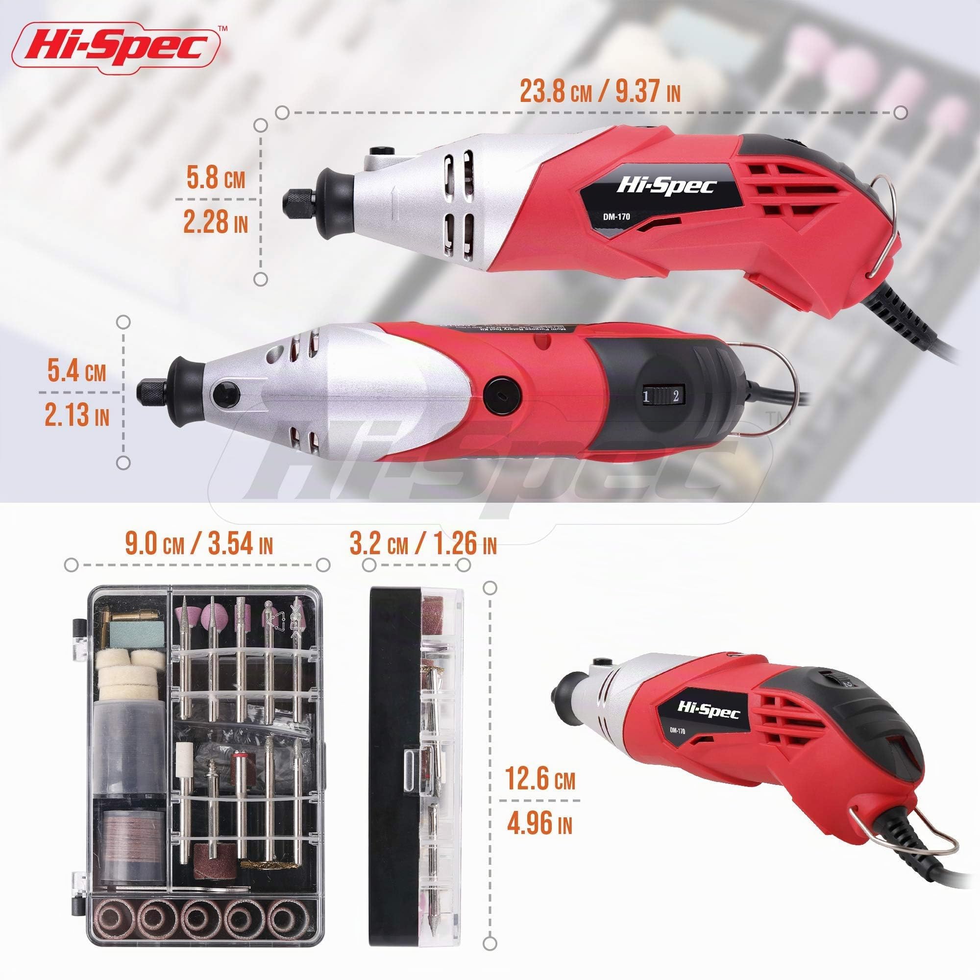 Hi-Spec Rotary Tools outil rotatif 170W 121 accessoires