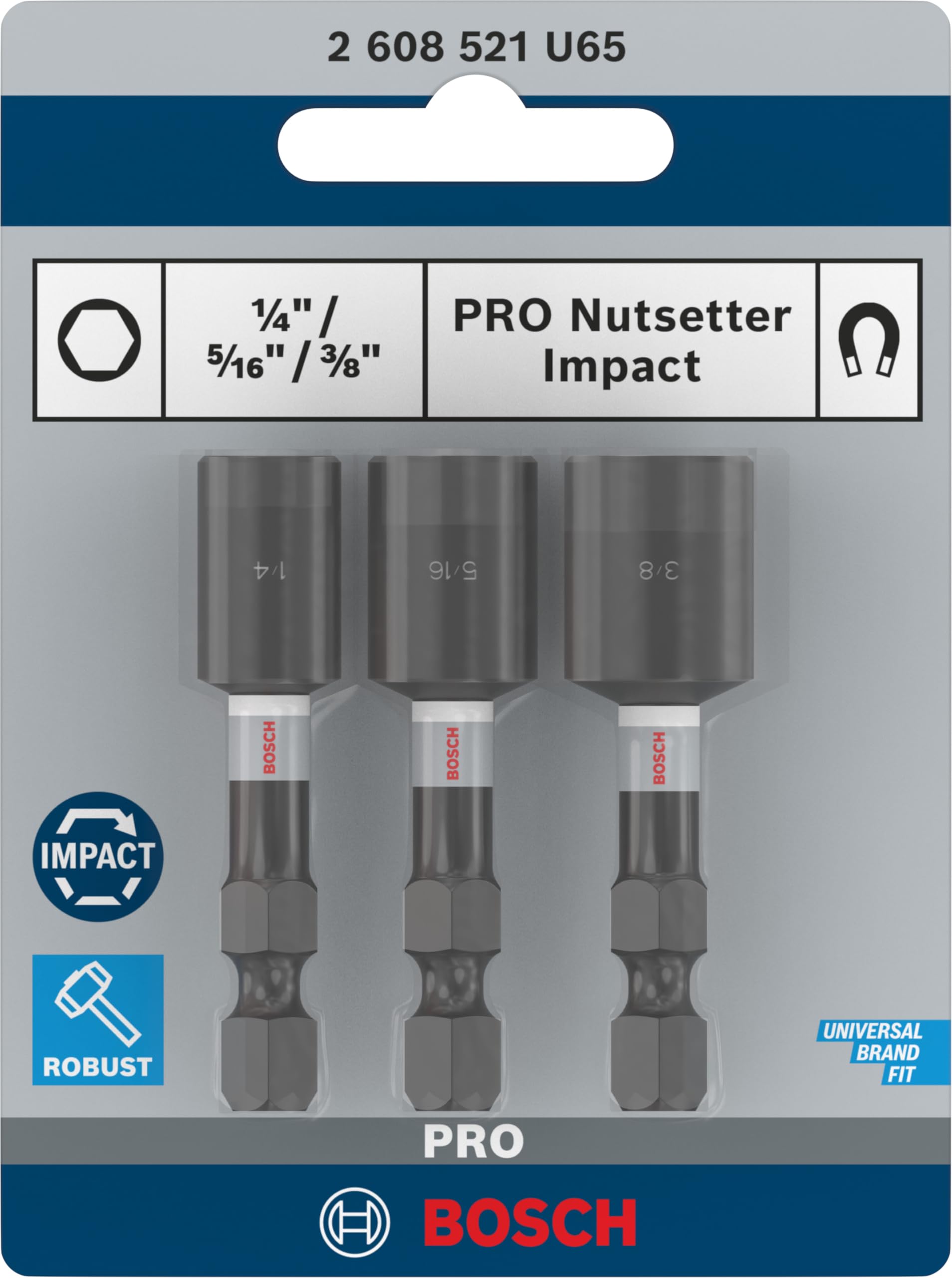 Bosch PRO Nutsetter douille à choc 1/4" 5/16" 3/8" lot 3