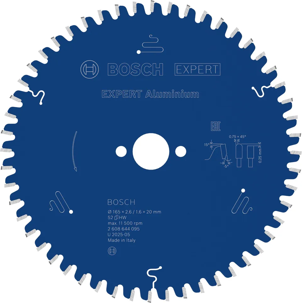 Bosch Expert Aluminium 165 x 20 mm 52 dents lame circulaire alu
