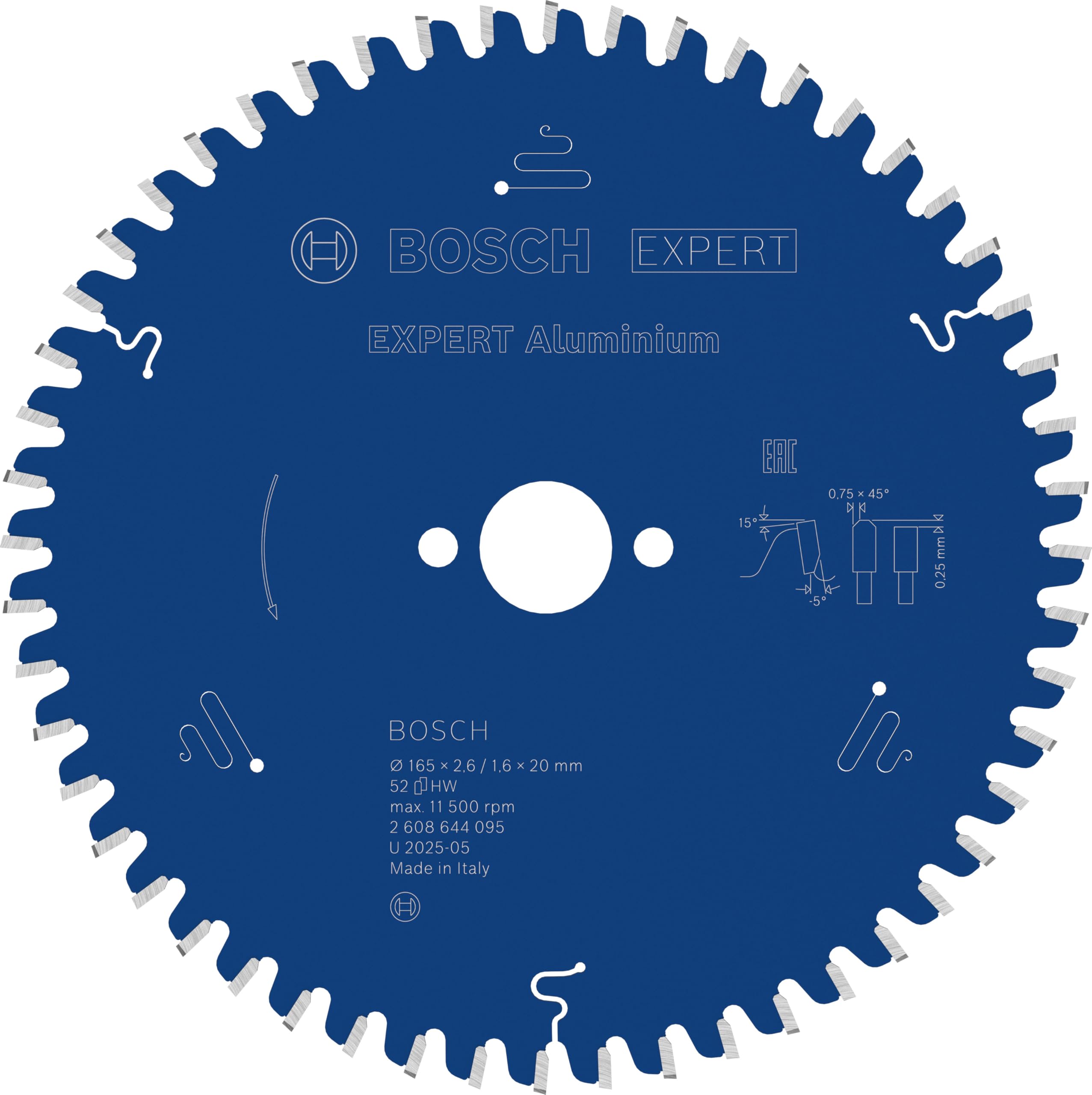 Bosch Expert Aluminium 165 x 20 mm 52 dents lame circulaire alu