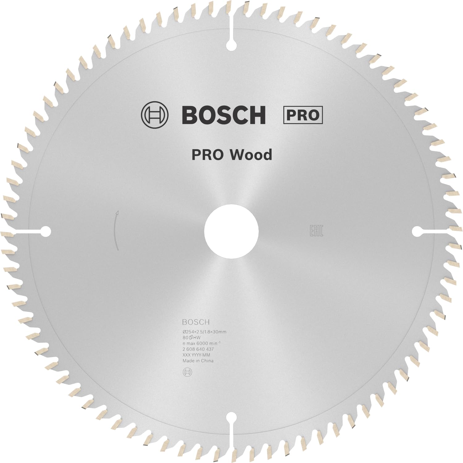 Bosch Pro Wood 254 x 30 mm 80 dents lame circulaire bois
