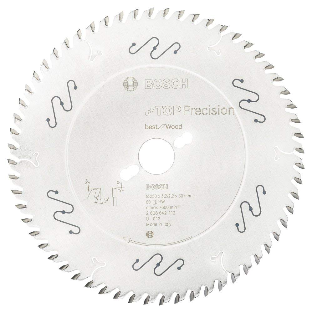 Bosch Top Precision Lame Scie Circulaire 250x30mm 60 Dents Bois