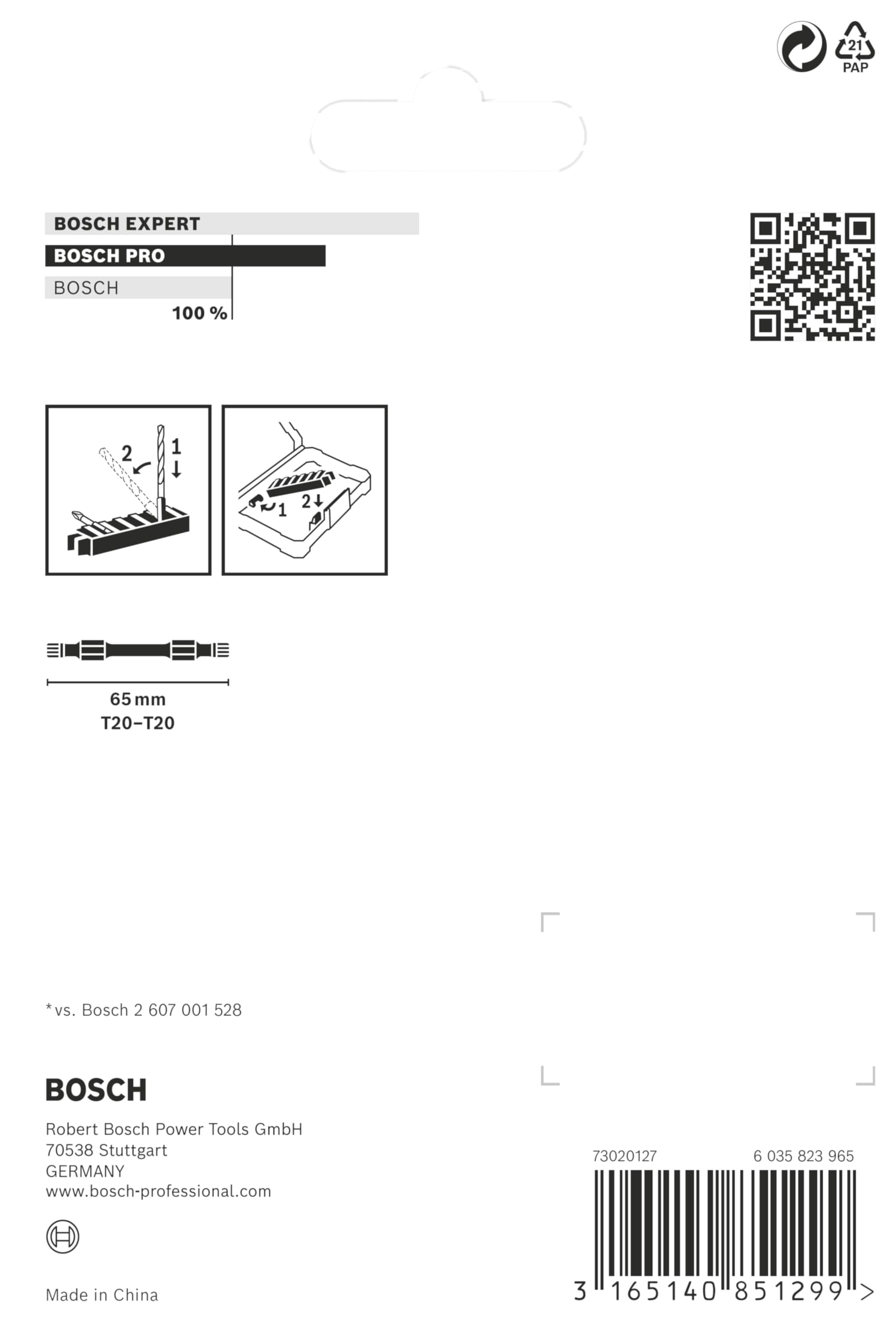 Bosch PRO Impact embouts double T20 65 mm x8