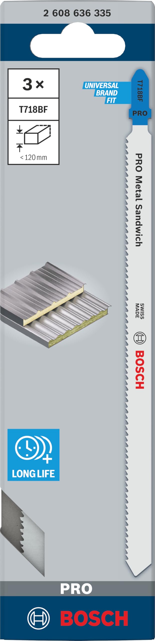Bosch Lames T718BF scie sauteuse sandwich 180 mm lot 3